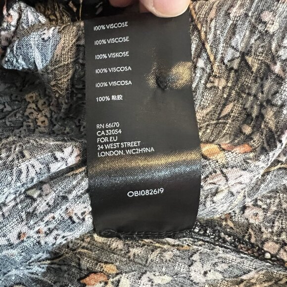 Maeve Women’s Dress XS Black Floral Long Sleeve BOHO V Neck - Picture 12 of 12